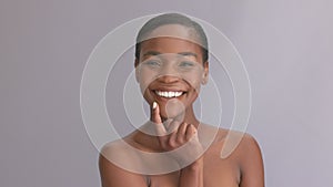 Mature beauty african woman smiling in camera