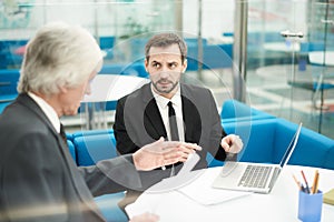 Mature Business Partners in Meeting