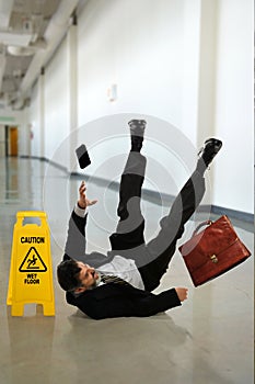 Mature Businessman Falling