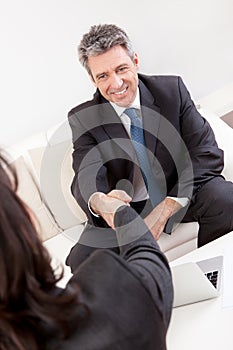Mature businessman at the interview