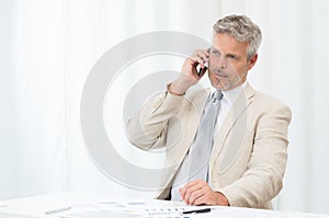 Mature Businessman On Phone