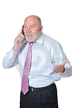Mature businessman talking on the phone
