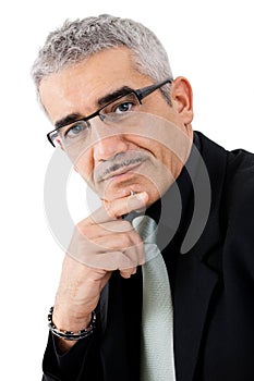 Mature businessman thinking