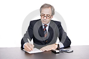 Mature businessman working