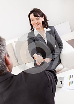 Mature businesswoman at the interview