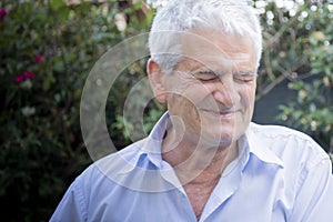 Mature caucasian man funny portrait