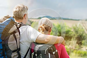 Mature Couple With Backpack