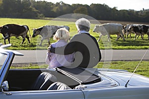 Mature couple in countriside during hollidays