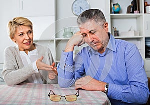 Mature couple decide family matters and find out relationship