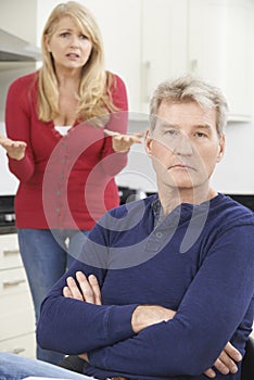 Mature Couple Having Arguement At Home photo