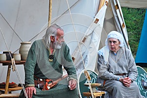 Mature Couple in Saxon re-enactment clothing