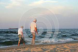 Mature couple stroll photo