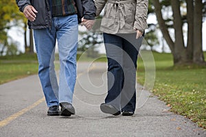 Mature couple walking