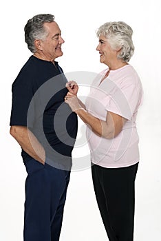 Mature Couple on White Background