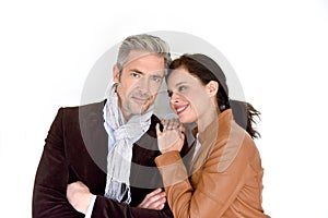 Mature couple on white background