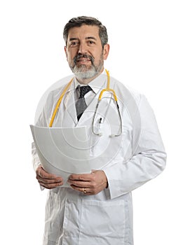 Mature Doctor with stethoscope