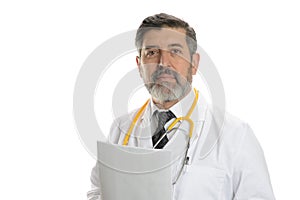 Mature Doctor with stethoscope