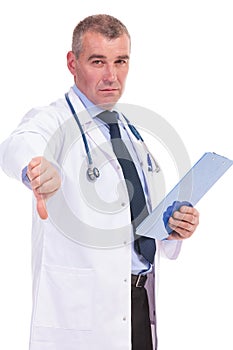 Mature doctor with very bad news