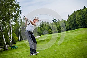 Mature Golfer on a Golf Course