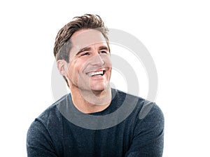 Mature handsome man laughing portrait