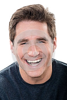 Mature handsome man laughing portrait