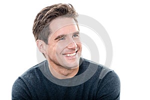 Mature handsome man toothy smile portrait