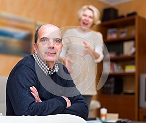 Mature husband tired of yelling wife