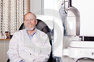 Mature male ophthalmologist