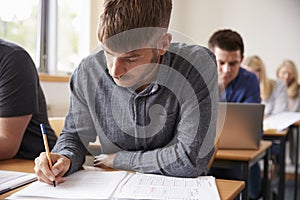 Mature Male Student Attending Adult Education Class