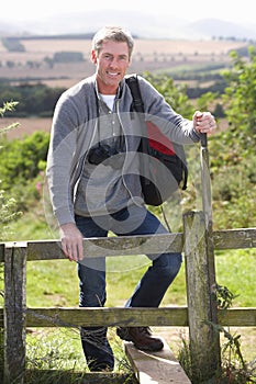 Mature Man On Country Walk