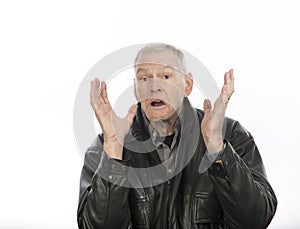 Mature man with expression of disbelief