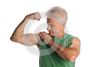 Mature Man Flexing Biceps