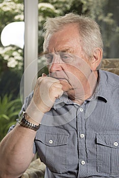 Mature man looking worried