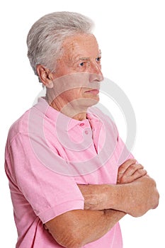 Mature man portrait isolated on white background