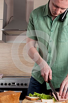 Mature man preparing a meal