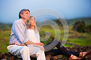 Mature middle age couple in love