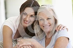 Mature Mother And Daughter Hugging