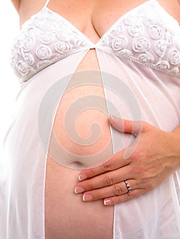 Mature pregnant belly