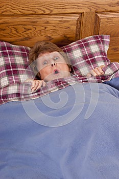 Mature Senior Woman Shock Surprise in Bed