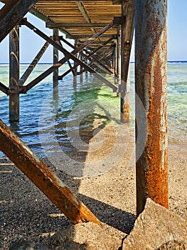 A mature structure of a sea pier.