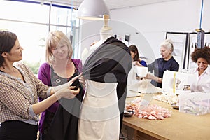 Mature Students Studying Fashion And Design