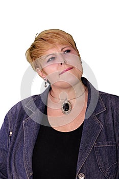 Mature Woman Body Language - Considering photo