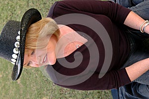 Mature Woman In Cowboy Hat