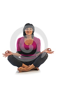 Mature woman in Easy yoga pose