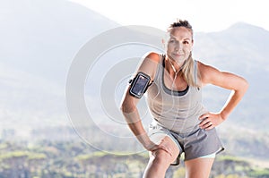 Mature woman jogging