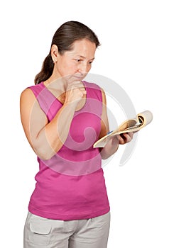 Mature woman with notebook