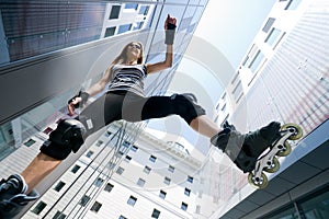 Mature Woman Rollerblading photo