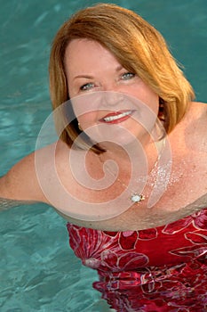 Mature woman in swimming pool