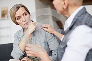 Mature Woman Talking to Therapist