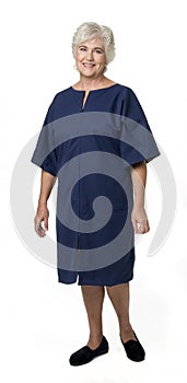 Mature Woman Wearing Hospital Attire